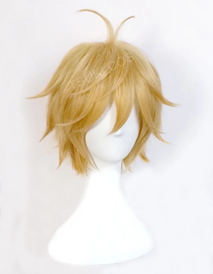 Парик Гнев дракона Meliodas короткий Золотой Блонд Cos парик Семь смертных грехов