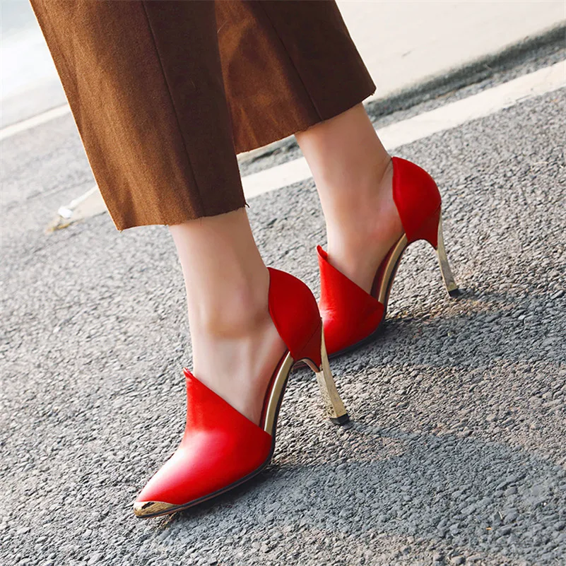 Женские сандалии гладиаторы FEDONAS с острым носком на высоком каблуке