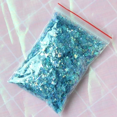 Неровные Оболочки Бумаги блесток DIY ногтей Flakies красочные блестки для нейл Арта(искусство украшения ногтей) для 3D украшения ногтей, 10 г/лот - Цвет: Light Blue
