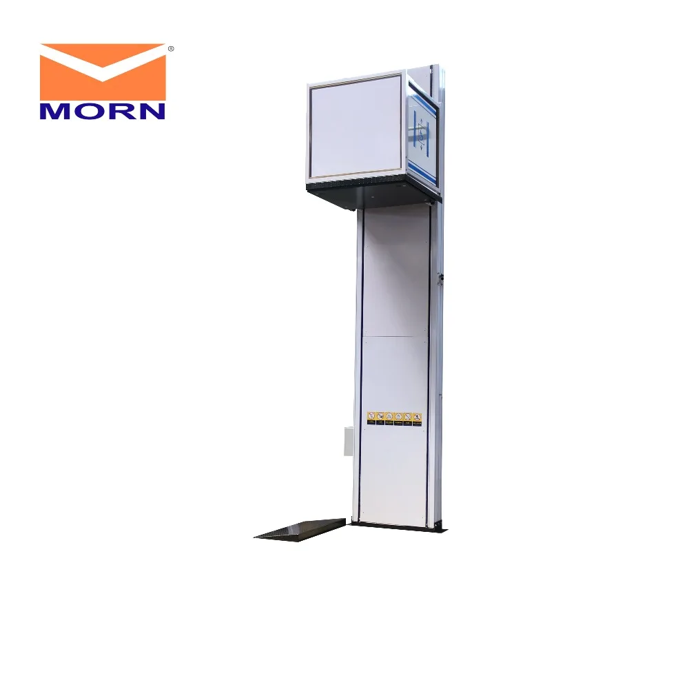 Вертикальный платформенный стол для инвалидных колясок WL0.25-3.5 домашний лифт MORN с дверью на площадке производителя из Китая.