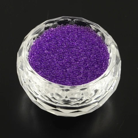 DarkViolet 200 г 0,6~ 0,8 мм прозрачный DIY 3D дизайн ногтей Декор Мини стеклянные хрустальные бусины, крошечные икра ногтей бусины белый - Цвет: DarkViolet