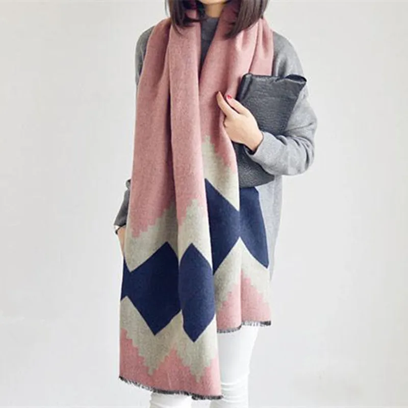 2020 модный геометрический клетчатый шарф в европейском и американском стиле