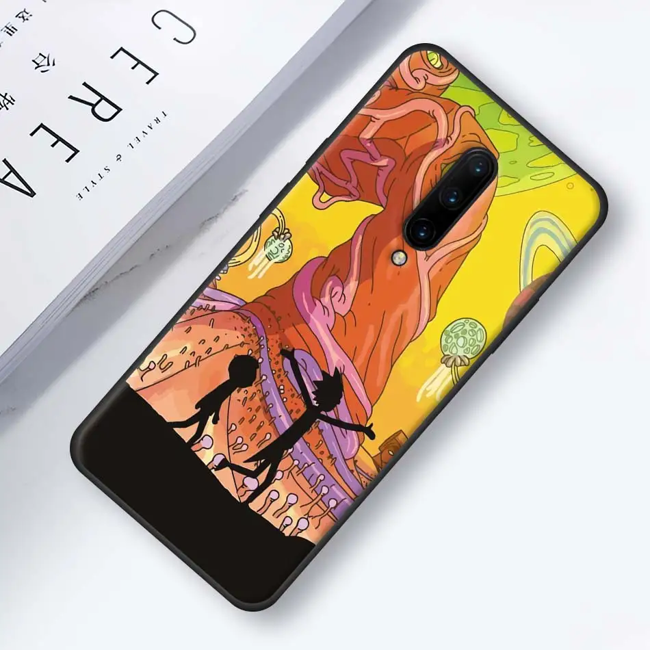 Черный чехол s для Oneplus 7 7 Pro 6 6T силиконовый чехол для телефона для Oneplus 7 7Pro Рик и Морти Мягкий чехол из ТПУ Корпус Coque Funda Capa
