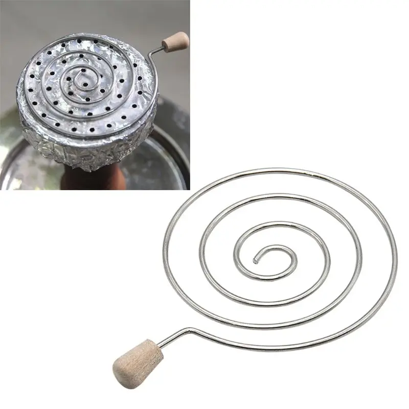 Металлический спиральный зеркальный карбоновый фильтр для кальяна с деревянной