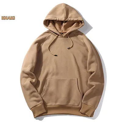WY18 Khaki Хип-хоп толстовки с капюшоном мужские флисовые толстовки Мужская одежда Повседневный Спортивный костюм пуловер военный армейский зеленый хаки Camisa Masculina - Цвет: WY18 Khaki