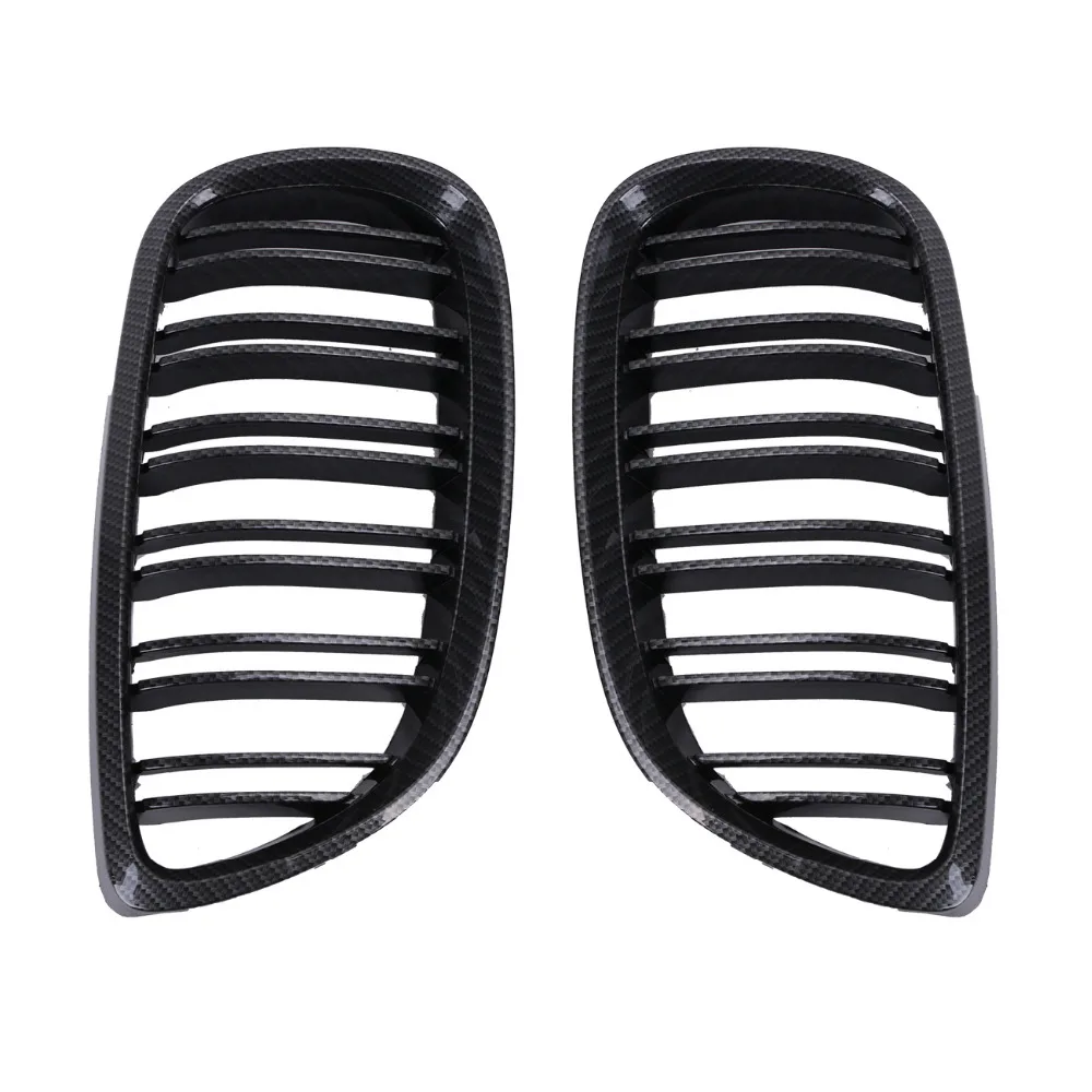 Углеродистая черная двойная линия Передняя ножная решетка гриль для BMW E92 Coupe 2