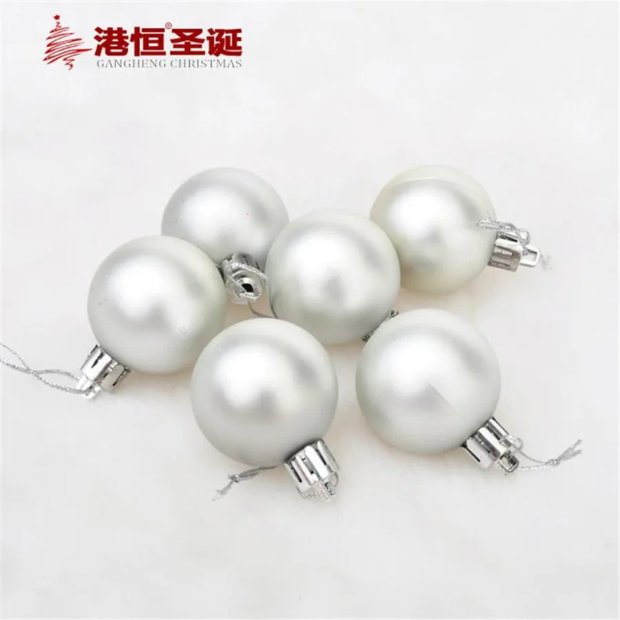 6 шт Матовый Серебряный Рождественский шарик декоративные 4 см 8 Рождественская