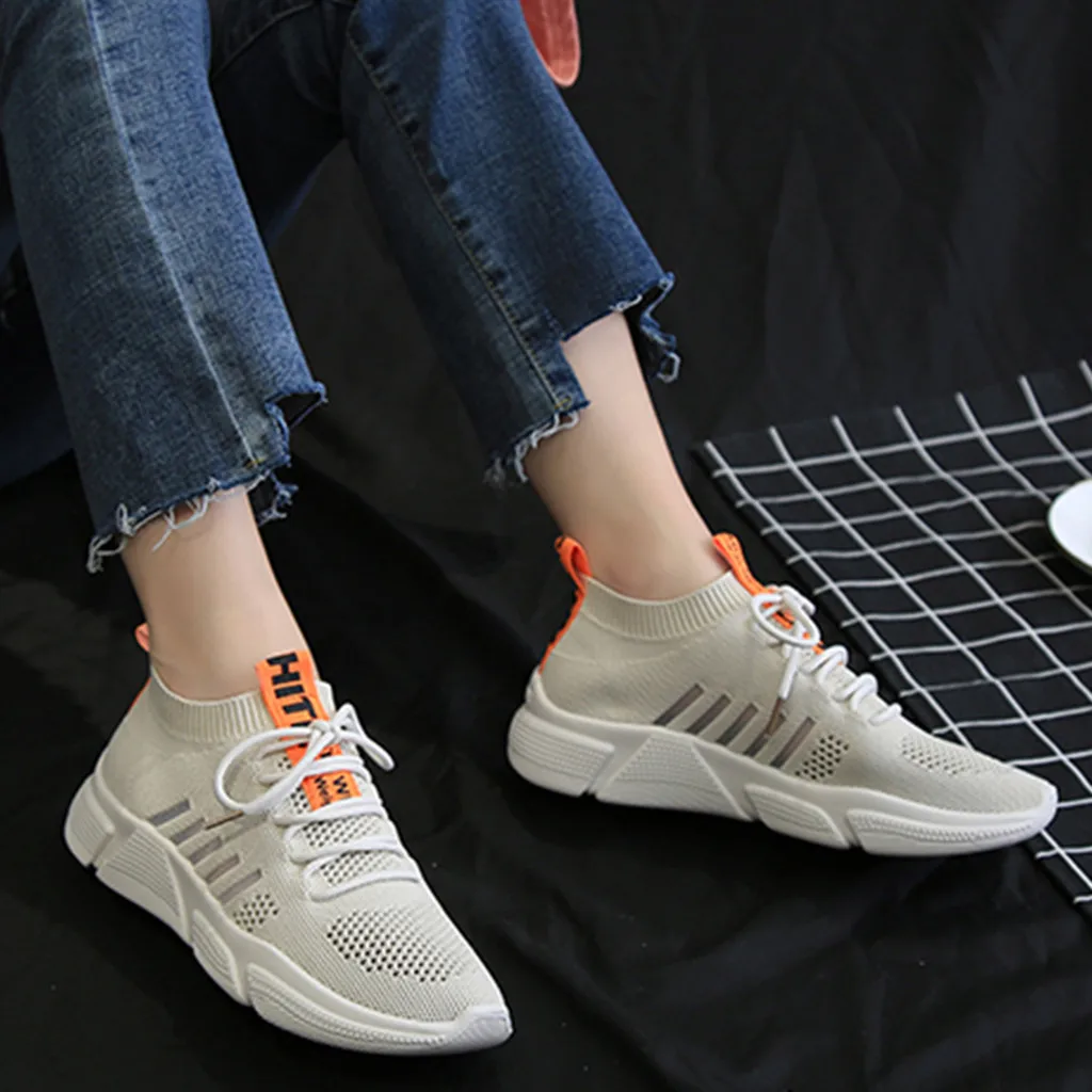 Обувь женские кроссовки летние сетчатые ярлыки с надписью однотонная дышащая