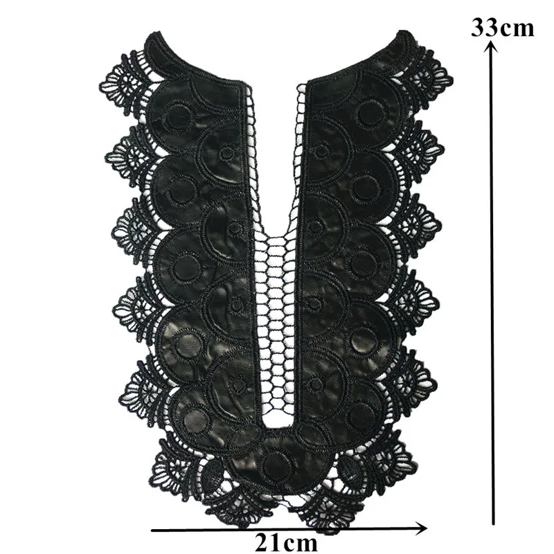 Черный воротник из искусственной кожи 33 см винтажная готическая девушка