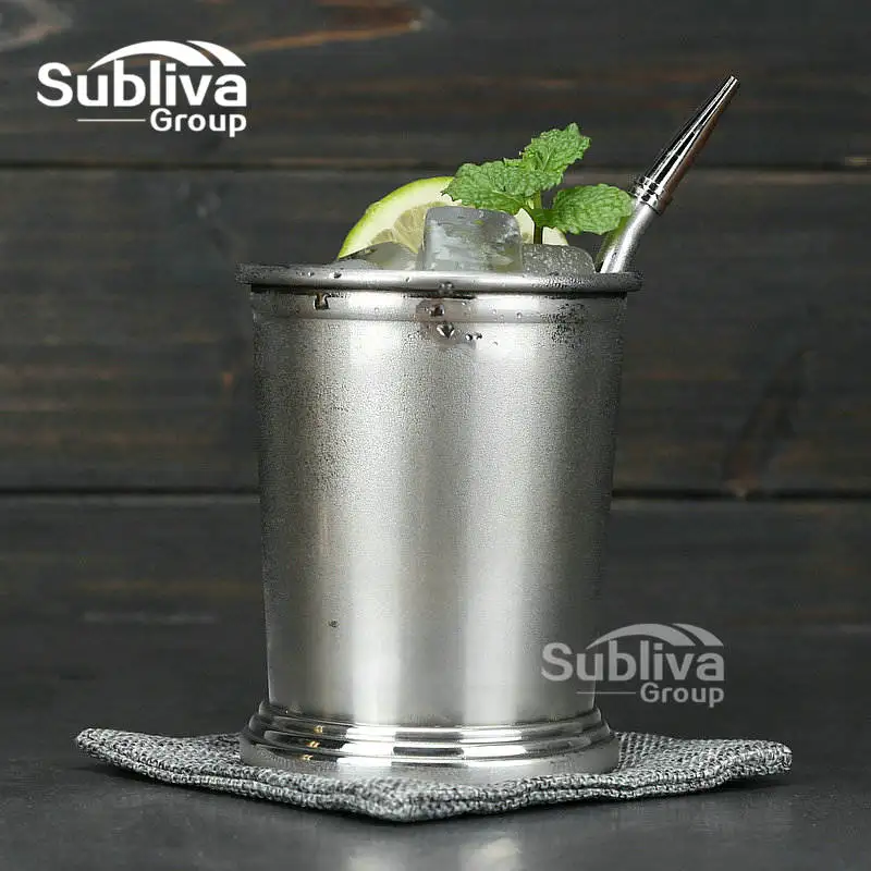 silver Мятная кружка Julep из нержавеющей стали, Коктейльная кружка, смешанные напитки, кружка мартини Мохито, вечерние пивные кружки - Цвет: silver