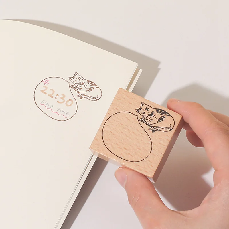 XINAHER винтажный журнал печать Кот DIY Деревянные и резиновые штампы для
