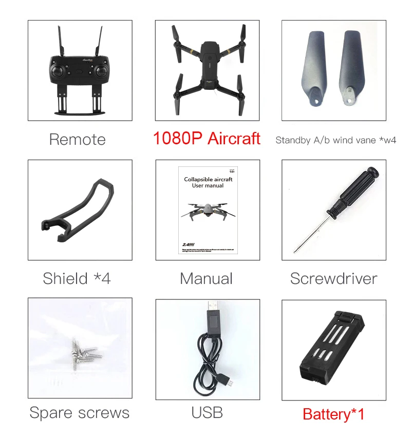 Eachine E58 Wi-Fi FPV с широкоугольной 2-мегапиксельной HD камерой, режим высокой фиксации, Складная рукоятка RC Квадрокоптер RTF VS Mavic Pro - Цвет: 1080P 1Battery