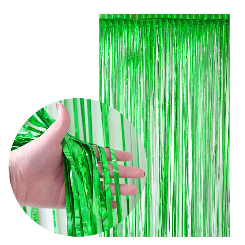 foil curtain Aloha Фламинго оформление вечеринки чашки тарелки салфетки тропическая Вечеринка день рождения Лето Гавайские одноразовые столовые приборы - Цвет: foil curtain