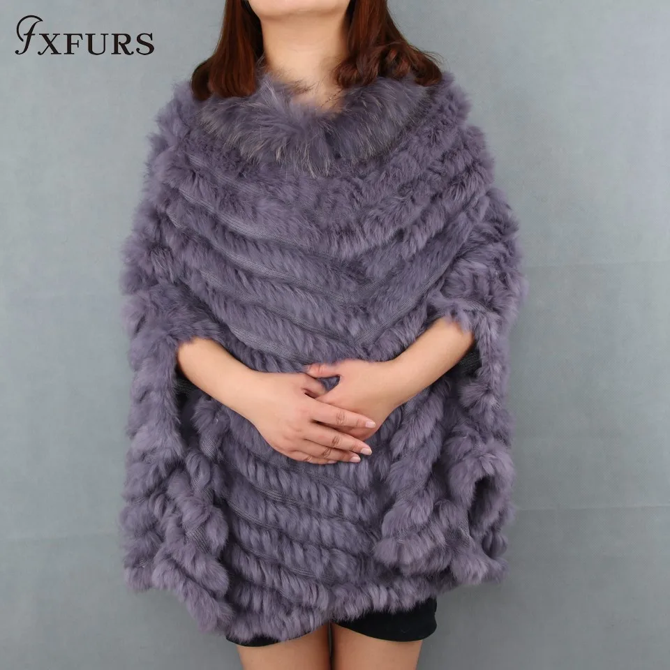 Новинка 2020 модная шаль из натурального кроличьего меха FXFURS женская меховая