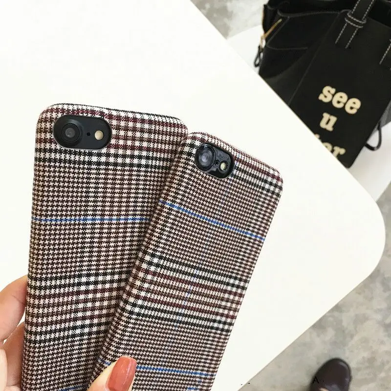 Gimfun осенний теплый плюшевый чехол в клетку для Iphone Xsmax простой тканевый мягкий чехол из ТПУ для Iphone 7 8 6s Plus X Xr 11 Pro Max