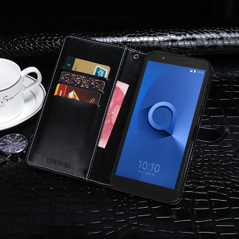 Чехол для Alcatel 1C 2019 роскошный кожаный чехол книжка 5003D защитный телефона с