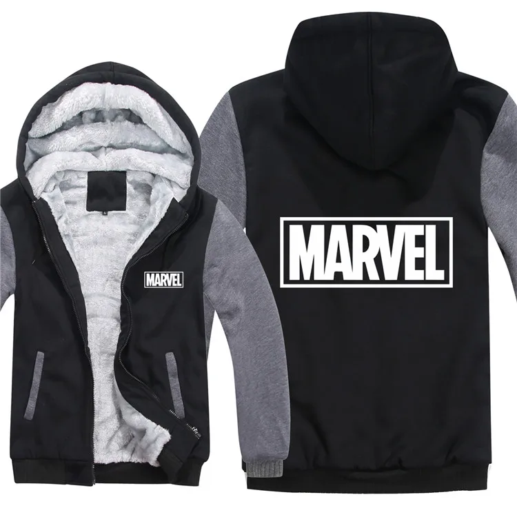As picture Мода Капитан Америка кофты с капюшоном "Marvel" куртка зимняя мужская Повседневная толстый флисовый пуловер Мужское пальто толстовки с Marvel - Цвет: As picture
