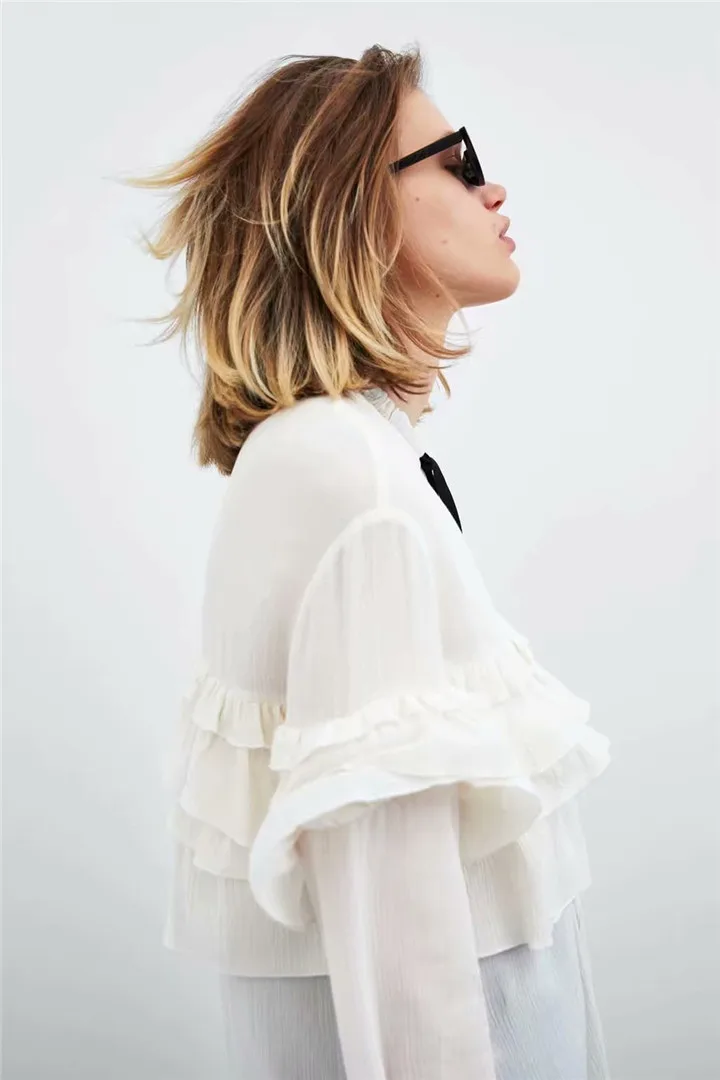 Новинка 2019 темперамент весна-лето женская шифоновая блузка модная бант