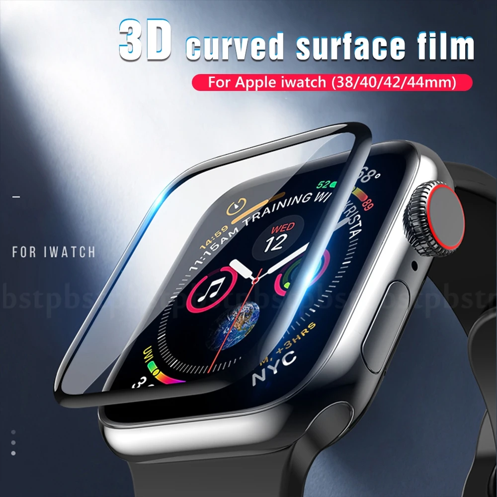 3d пленка с изогнутой поверхностью для Apple Watch 2 3 4 Гидрогелевая Защитная полным