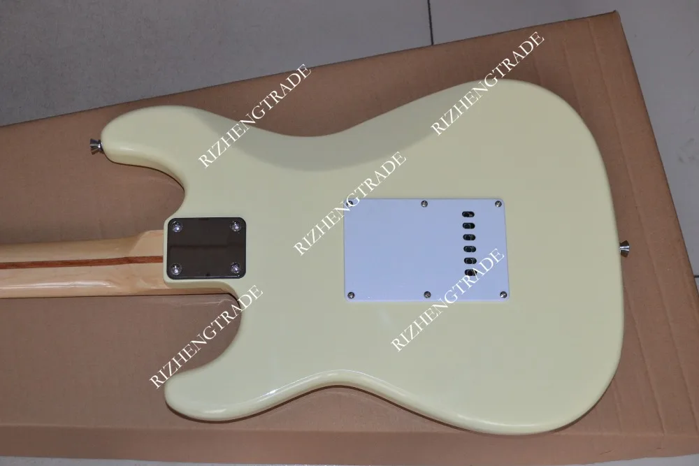 Электрический Гитары кремово белого цвета ST пластины с канавками Бесплатная
