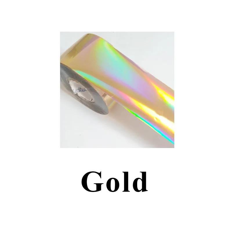 Gold 1 рулон звездное небо лазер металлический цвет фольга для ногтей голографическое искусство ногтей переводная наклейка Блестящий Маникюр Украшение DIY бумажные советы - Цвет: Gold