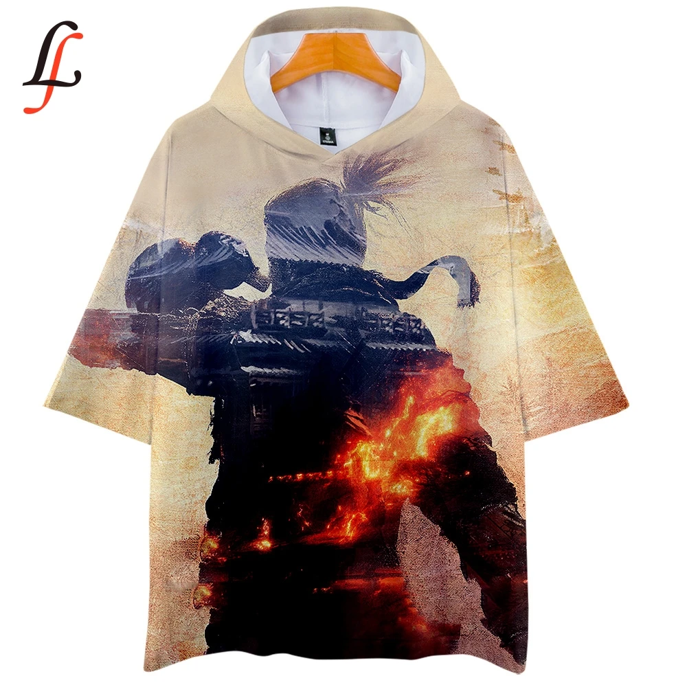 SEKIRO тени для век под давлением дважды 3D толстовки с капюшоном Комплекты футболка