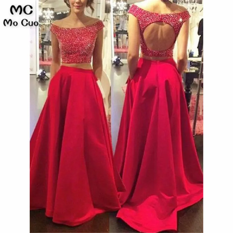 hot pink Элегантный A-Line Двойка Вечерние платья Длинные с Элегантное свадебное платье школьное платье для танцев Вечеринка платье для Для женщин - Цвет: hot pink