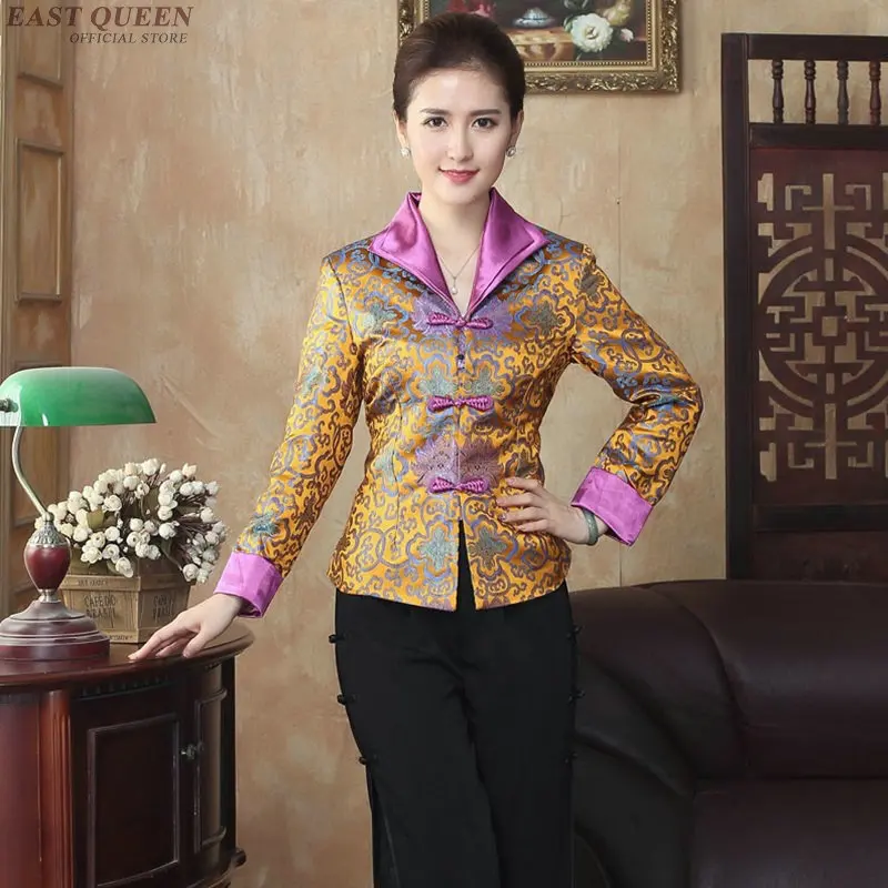 Cheongsam Топ традиционная китайская блузка рубашка Топы для женщин воротник стойка