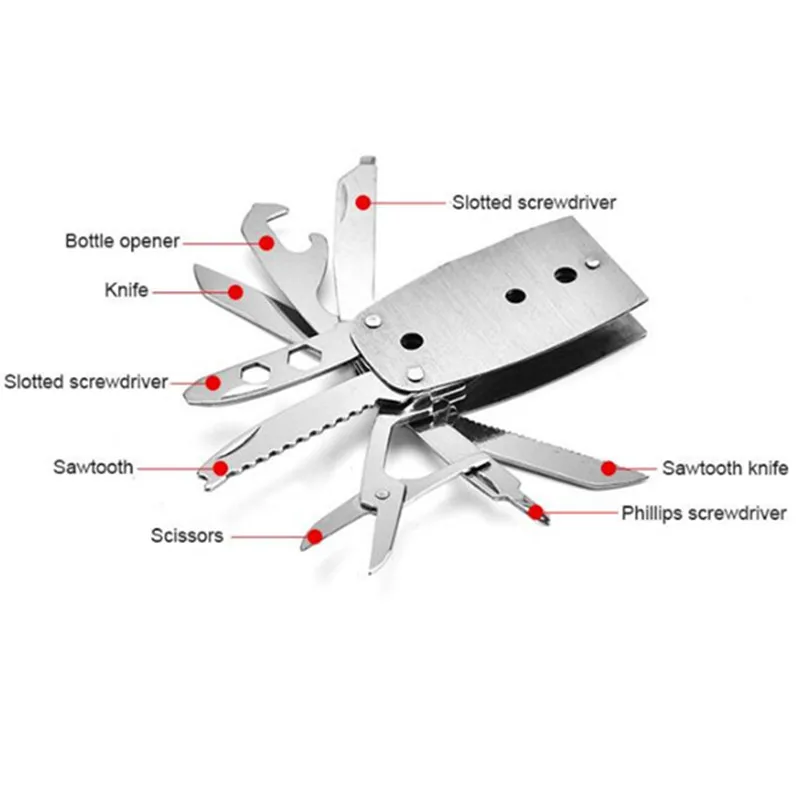 8 IN 1 Multifunction Folding Knife Pocket Knife Screwdriver Scissors Bottle Opener Saw for Camping Outdoor Hunting Travel