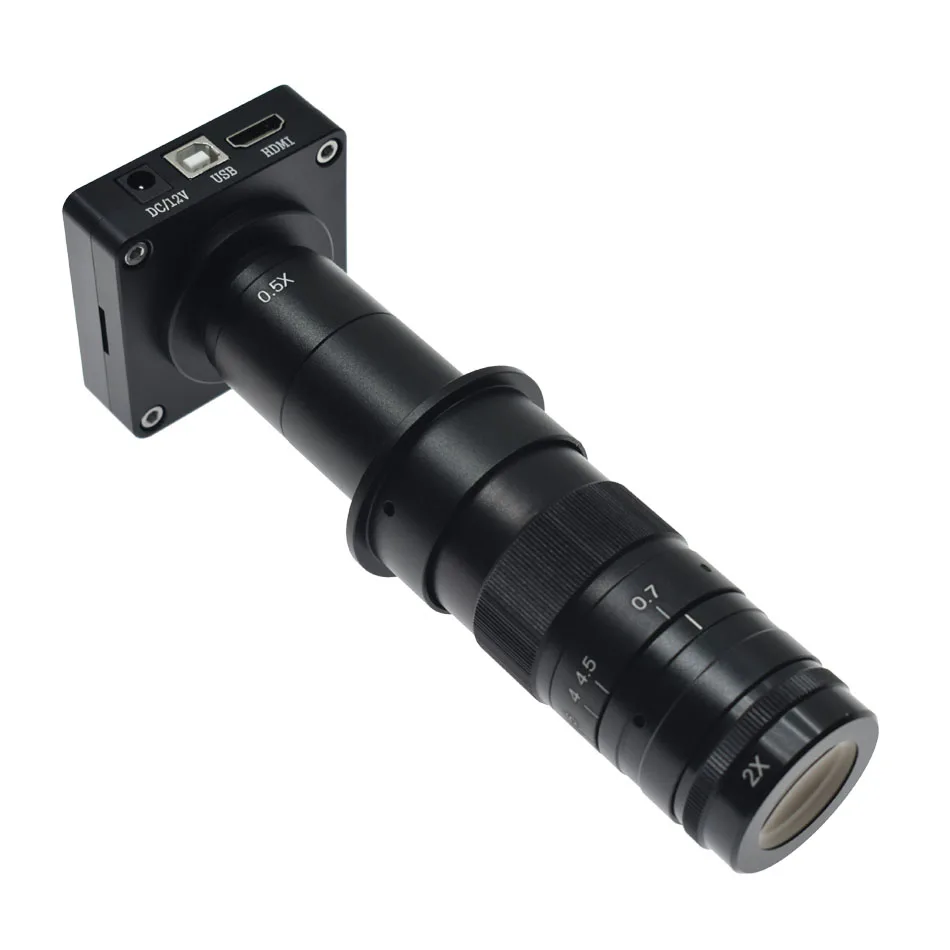 with 10X-360X Lens 36MP 1080P 2K 60FPS HDMI USB промышленный видео микроскоп камера+ 180X 300X 360X 600X Регулируемый зум C-mount объектив - Цвет: with 10X-360X Lens