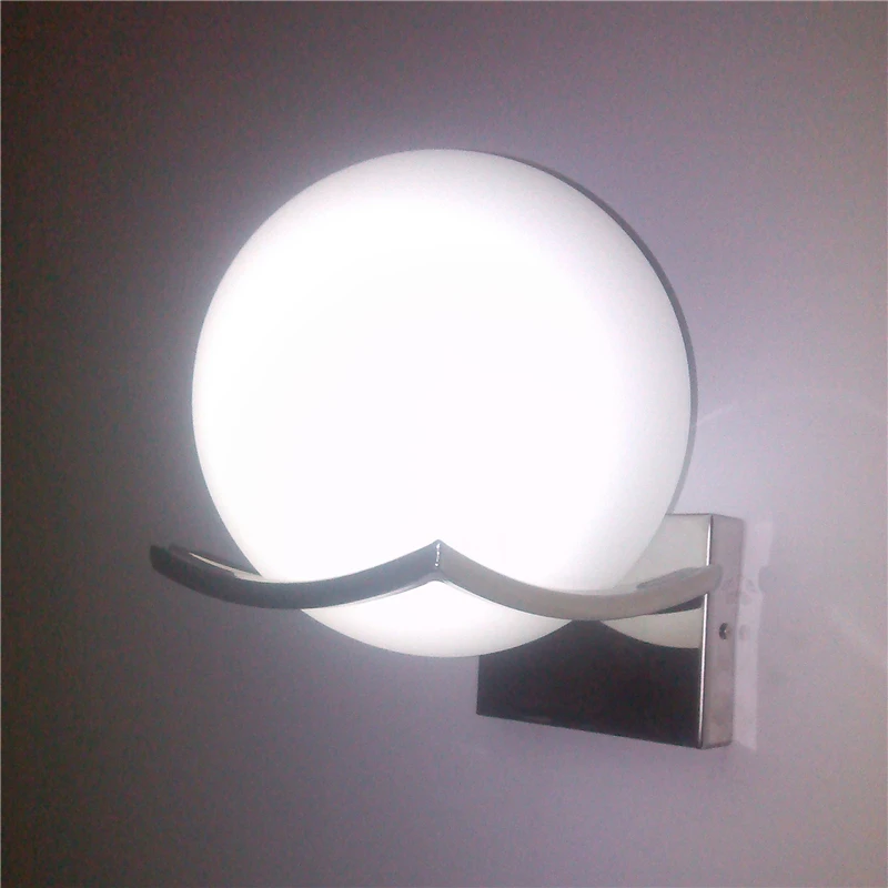 Белый стеклянный Глобальный шар современный домашний настенный светильник