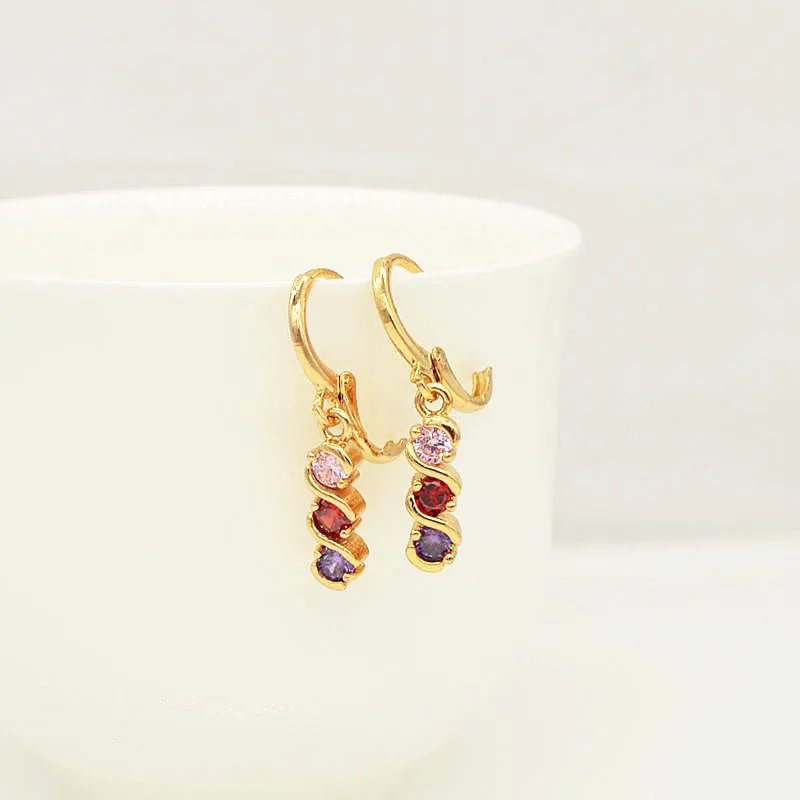 Новая Мода 18 К Настоящее Позолоченные Многоцветный AAA + CZ Цирконий Мотаться