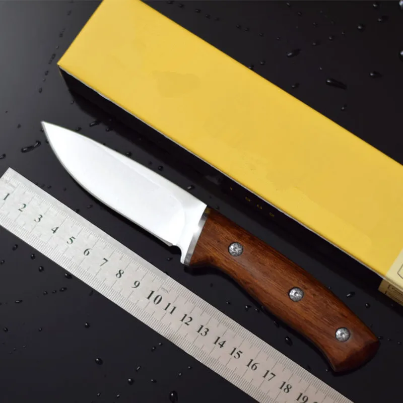 Высококачественные охотничьи ножи с деревянной ручкой для кемпинга выживания