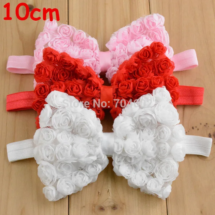 Женский головной убор 10 см перед шифоновым бантом в виде розы DIY головная повязка