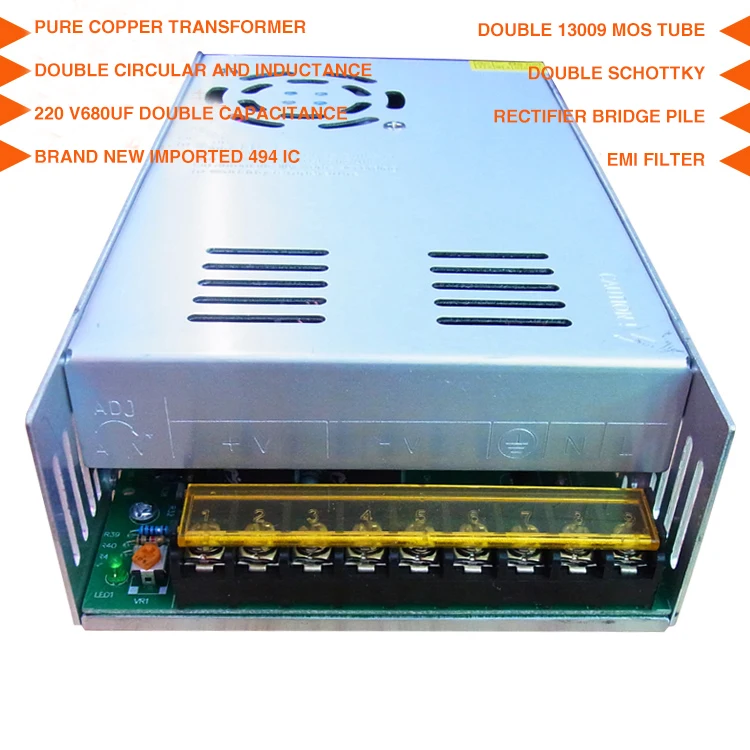 (1 упаковка) 220V DC 500W источник питания 24V 20A импульсный силовой трансформатор S 500 24