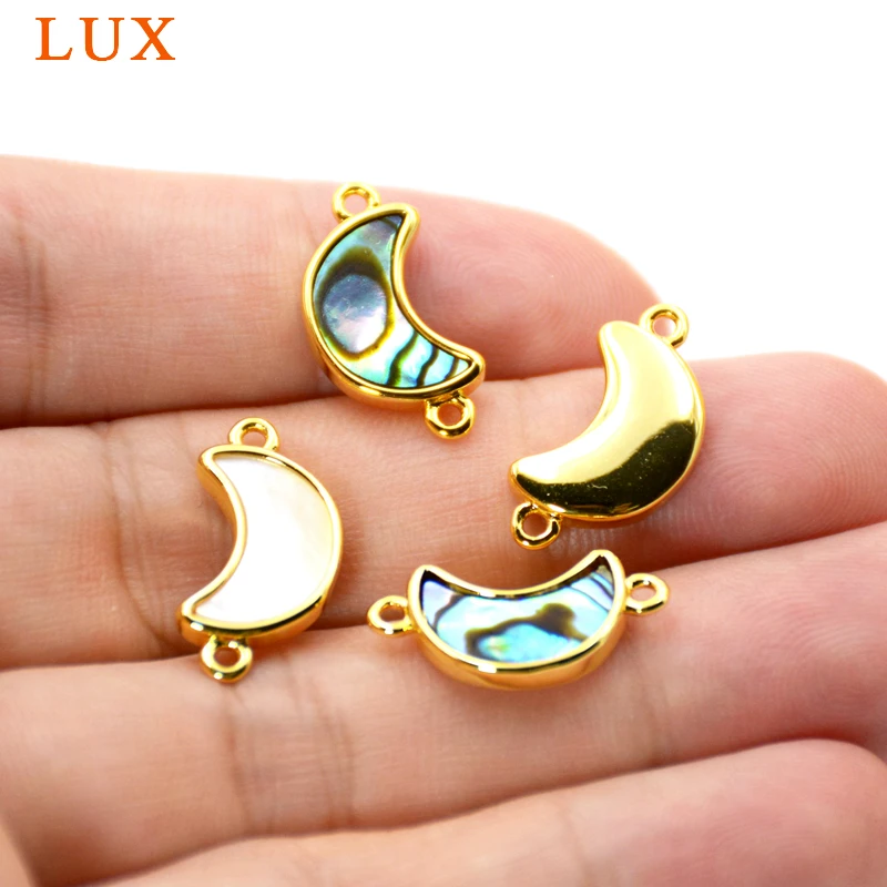 Красивая позолоченная подвеска в виде полумесяца из натуральных ракушек морские