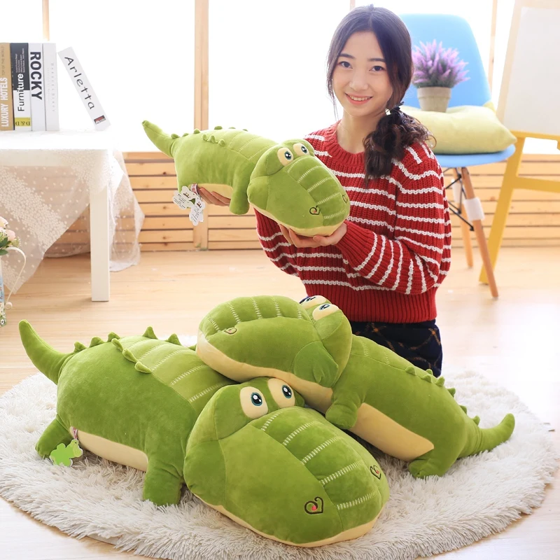 Big Size Crocodile Lying Section Plush Toy Soft Pillow Animal Stuffed Cartoon Sleeping Girl birthday Gift | Игрушки и хобби