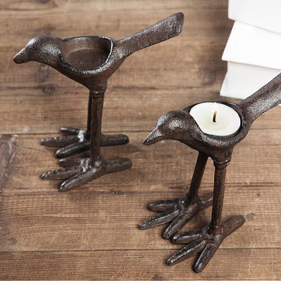 Винтажный креативный металлический фонарь стеклянный чайный светильник