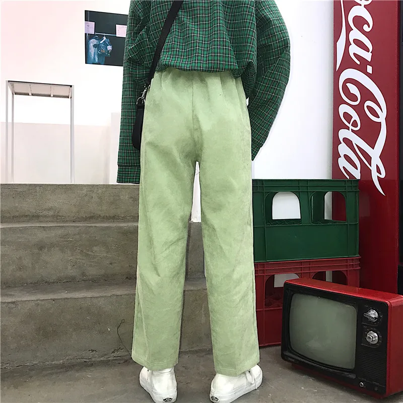 Новая модная брендовая женская одежда harajuku стиль ulzzang свободные прямые брюки