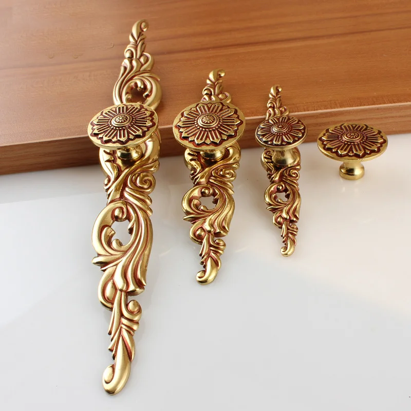 Европейский античный бутик выдвижной ящик ручка для шкафа из твердой латуни (Д: 19