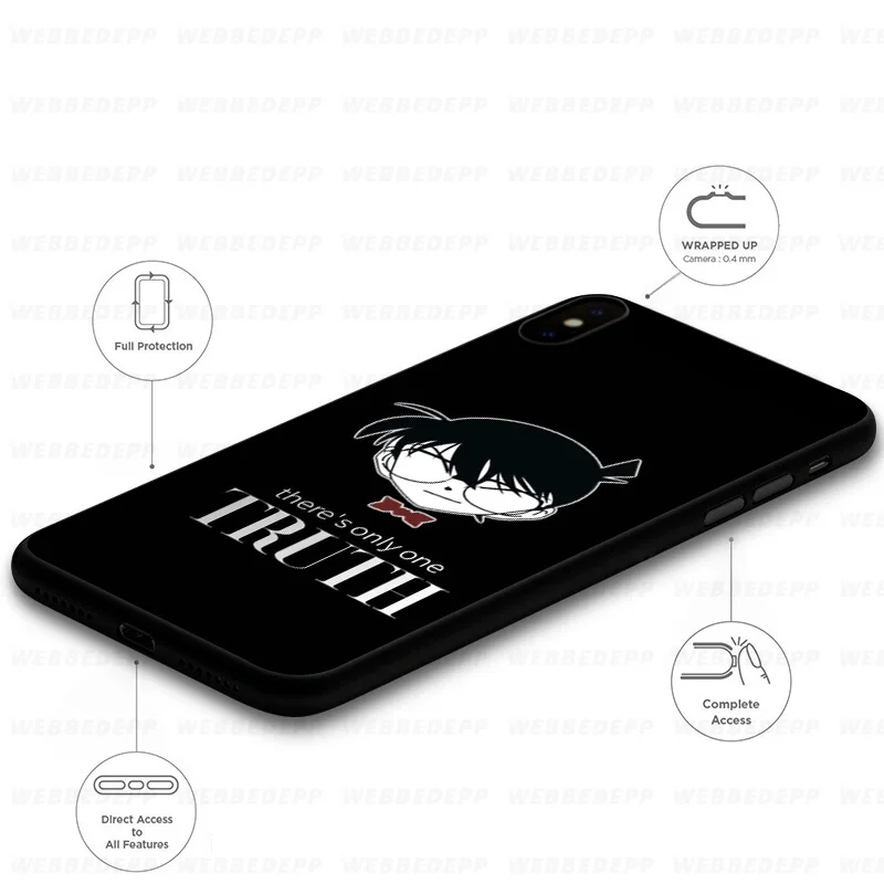 WEBBEDEPP Detective Conan Мягкий силиконовый чехол для iPhone 11 Pro Xr Xs Max X или 10 8 7 6 6S Plus 5 5S SE Case |