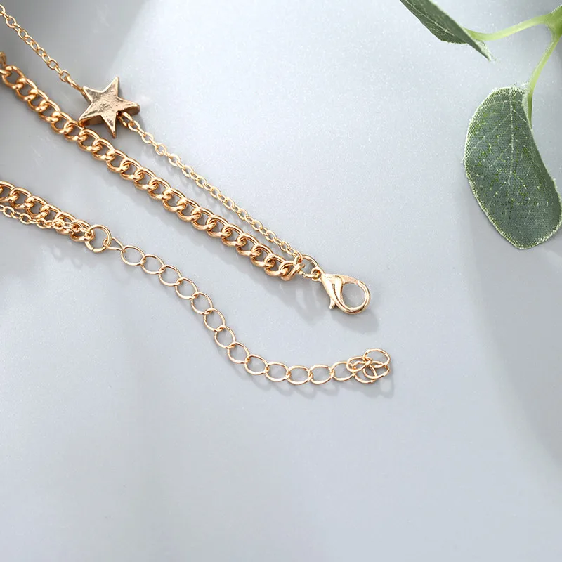 Boho Новая мода, круглый камень, звезда, ножной браслет, Летний пляж, босиком, ювелирное изделие, золото, серебро, браслет на ногу, богемное ювелирное изделие
