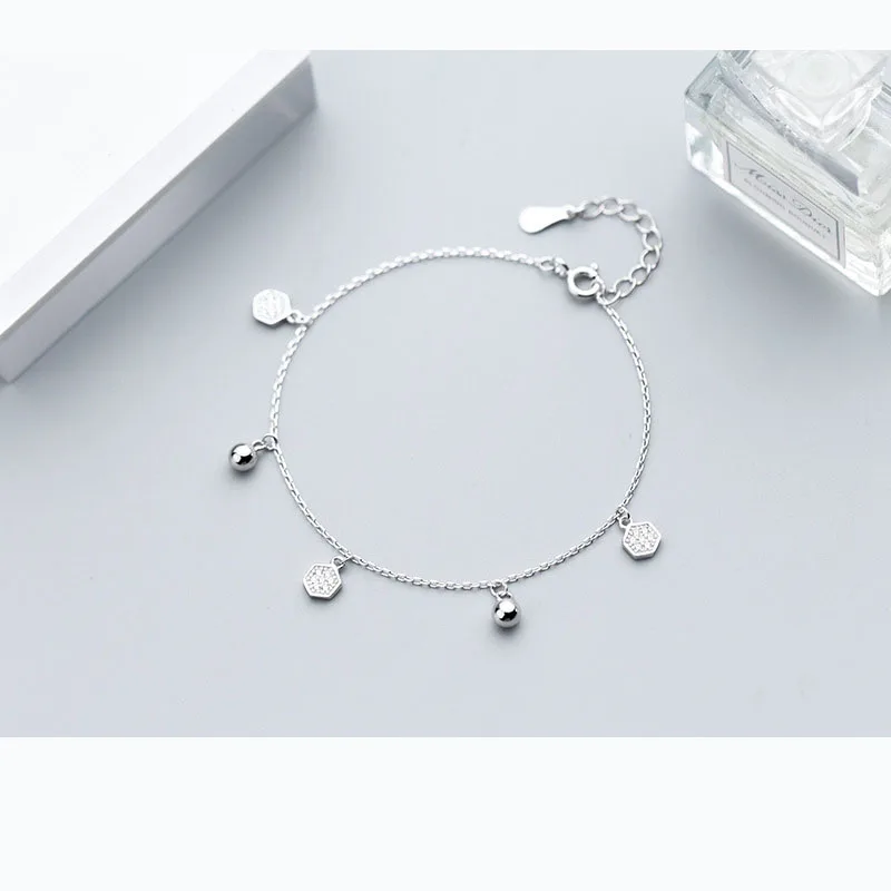 TOYOOSKY S925 серебряный браслет ювелирные изделия модная обувь с украшением в виде кристаллов шестиугольный браслет темперамент личности колокольчики ювелирные изделия аксессуары