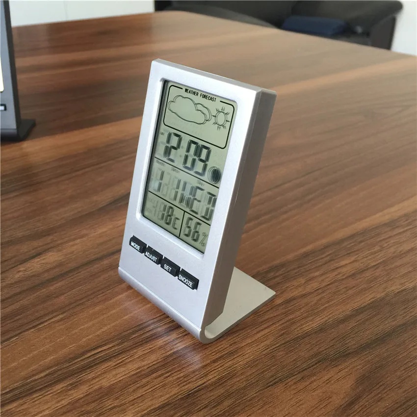 new arrival multifunctional Electronic Temperaturer Digital LCD Hygrometer With Clock Date Weather Forecast#30