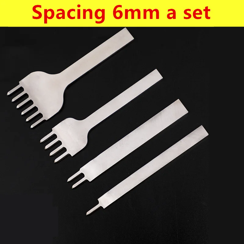 Spacing 6mm a Set 4 шт./компл. кожаное ремесло набор дыроколы для шнуровки для сшивания ручной работы белый Сталь задерживаться Hiratsuka зубец Удар Штамповка Наборы - Цвет: Spacing 6mm a Set