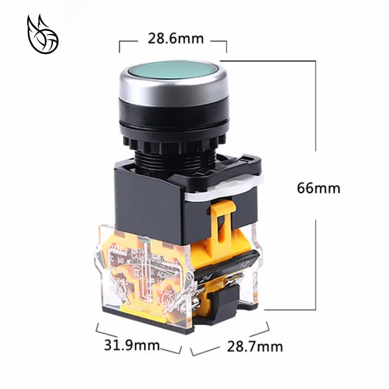 P41 ВКЛ ВЫКЛ Мгновенный кнопочный переключатель 22 мм 4 винта круговой маленький