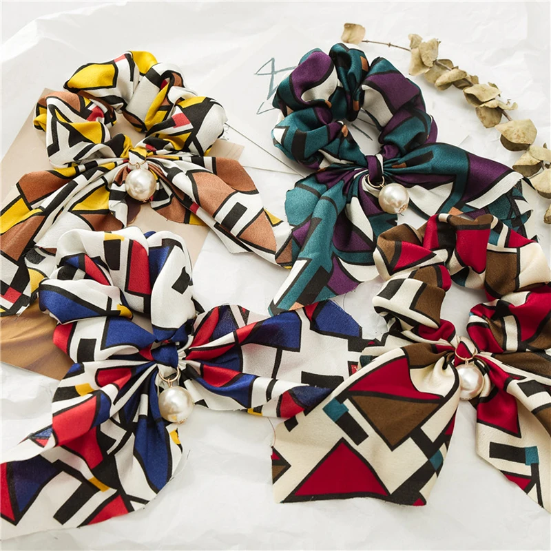 Ruoshui женские жемчужные резинки для волос веревка аксессуары резинка девочек