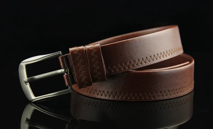 KAWEIDAFashion Мужские аксессуары Швейные пояса из натуральной кожи винтажная Пряжка со штырем ремни для джинсов мужской коричневый черный пояс для талии