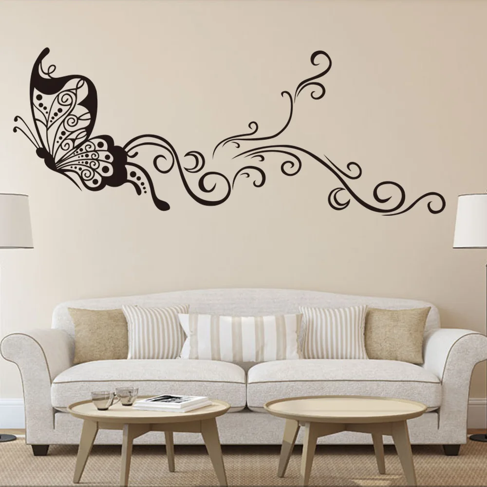 New Arrival Home decoration Butterfly Flower design Waterproof Removable Wall sticker | Дом и сад