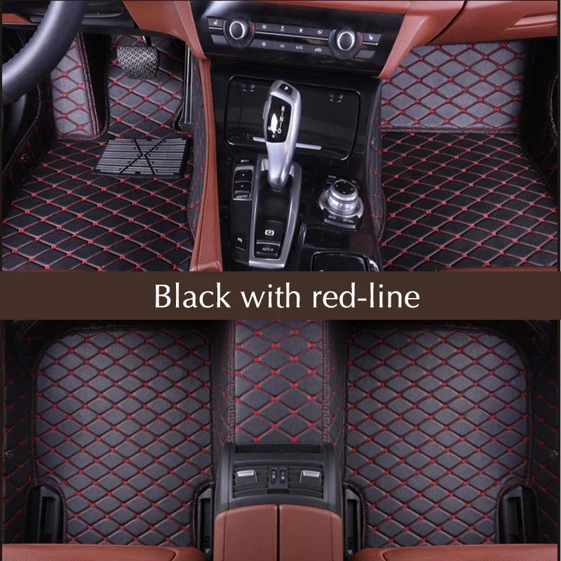 Black with redline Автомобильный интерьерный коврик на полу, чехол для ног, защитный чехол для hyundai Tucson TL- 3TH LHD - Название цвета: Black with redline